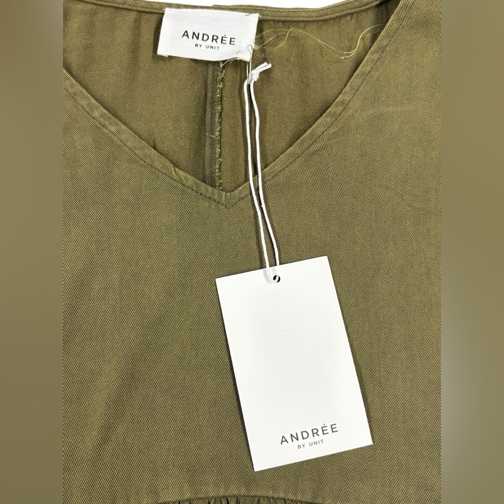 ANDREE BY UNIT Olive Green Women's Blouse - Picture 7 of 7